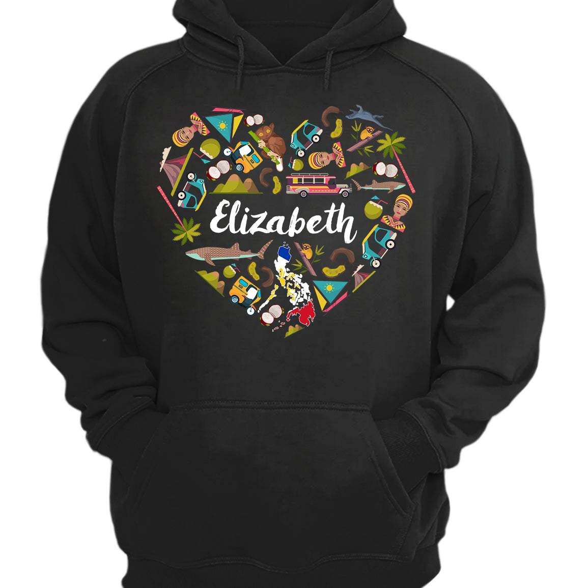 Custom Philippines Heart T-shirt With Your Name