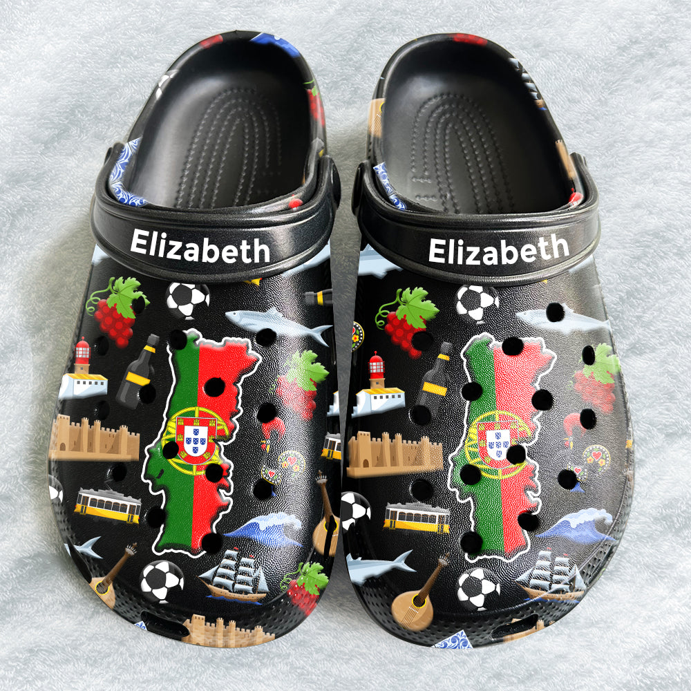 Portugal Customized Clogs Shoes With Portuguese Flag And Symbols v2