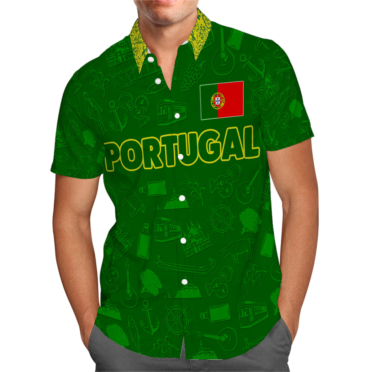 Portugal Hawaiian Shirt With Featuring Hidden Portuguese Symbols