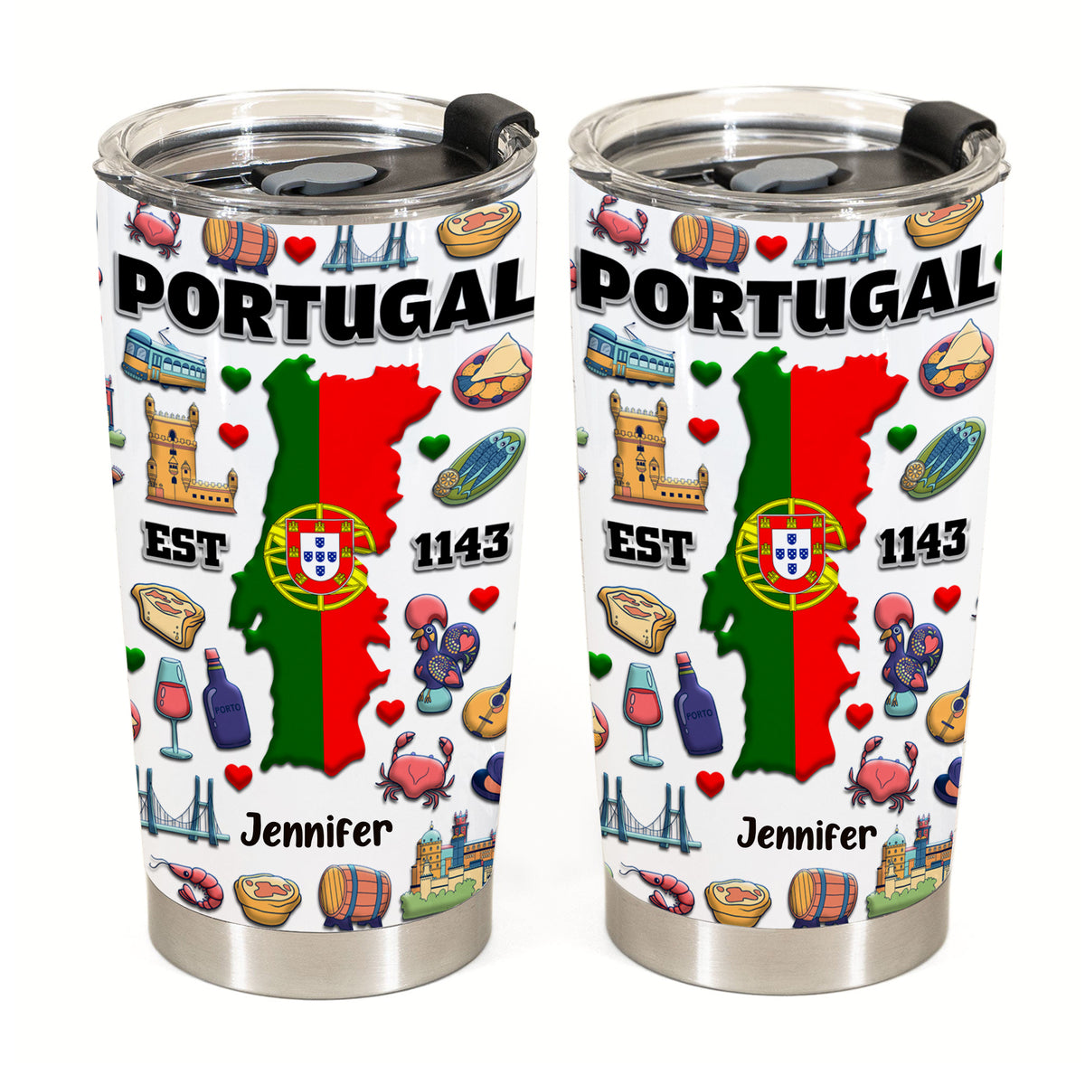 Custom Portugal EST 1143 Tumbler Cup With Your Name