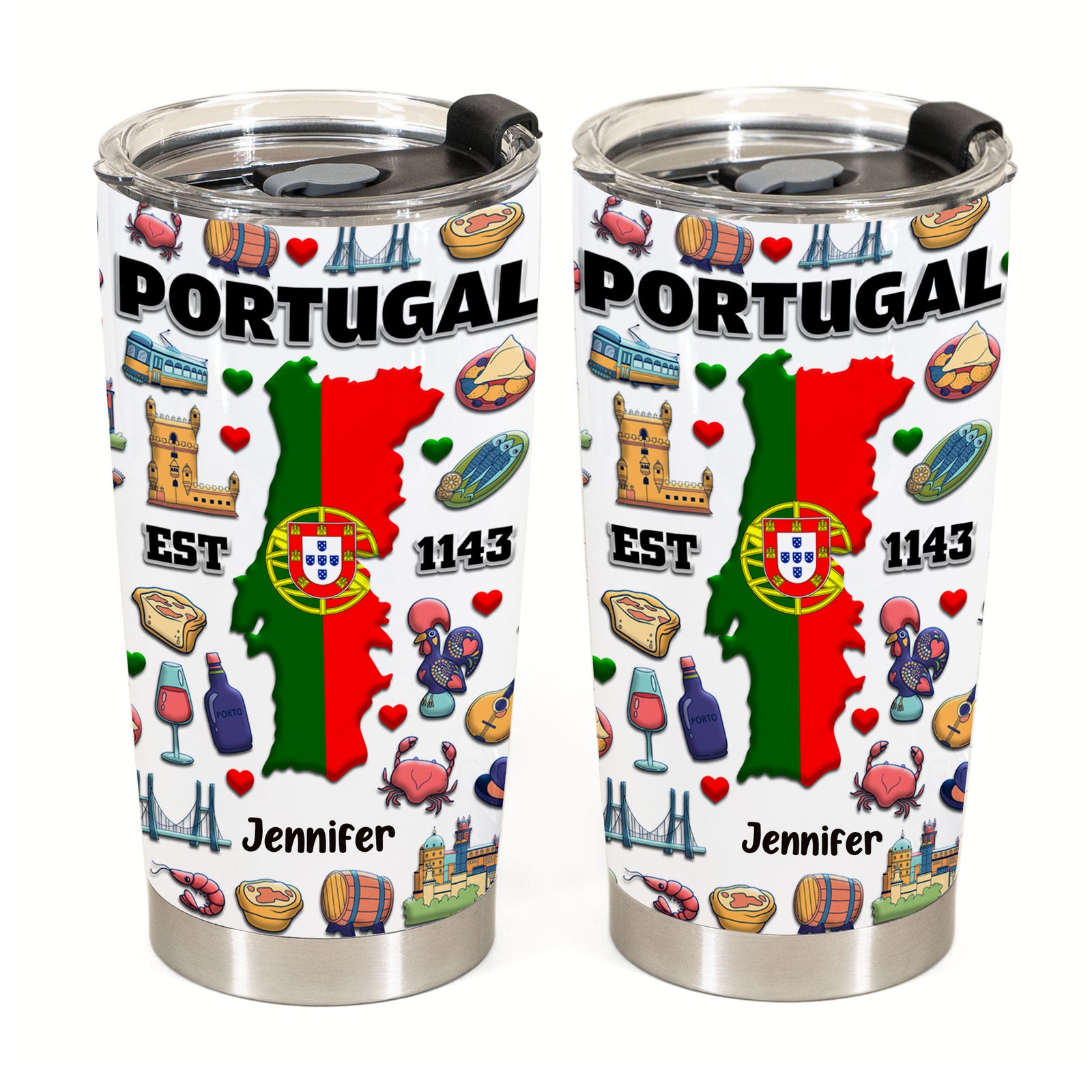 Custom Portugal EST 1143 Tumbler Cup With Your Name