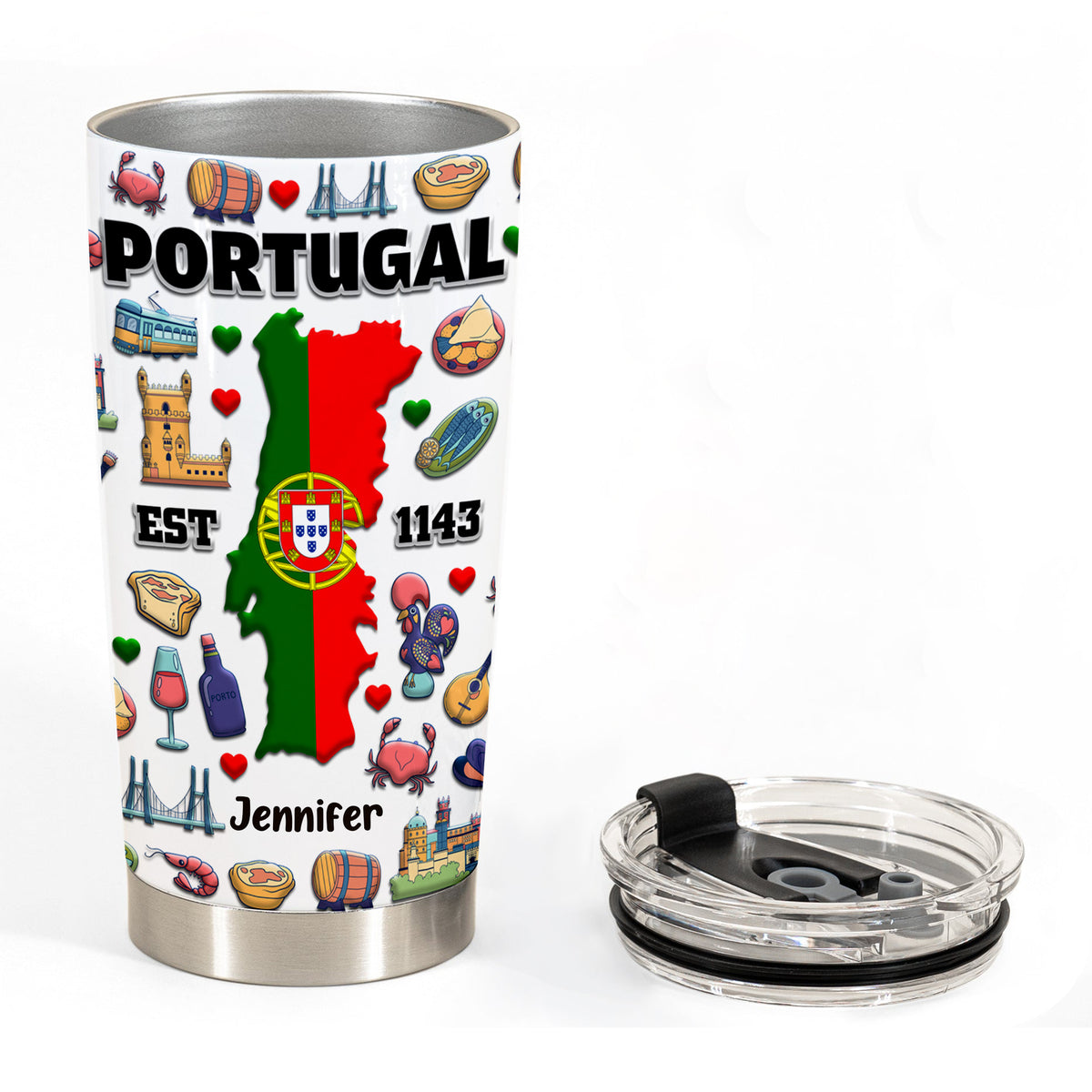Custom Portugal EST 1143 Tumbler Cup With Your Name