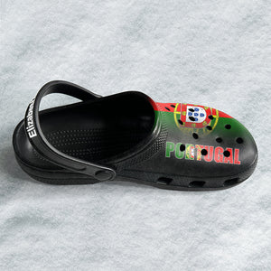 Portugal Personalized Clogs Shoes With A Half Flag v2