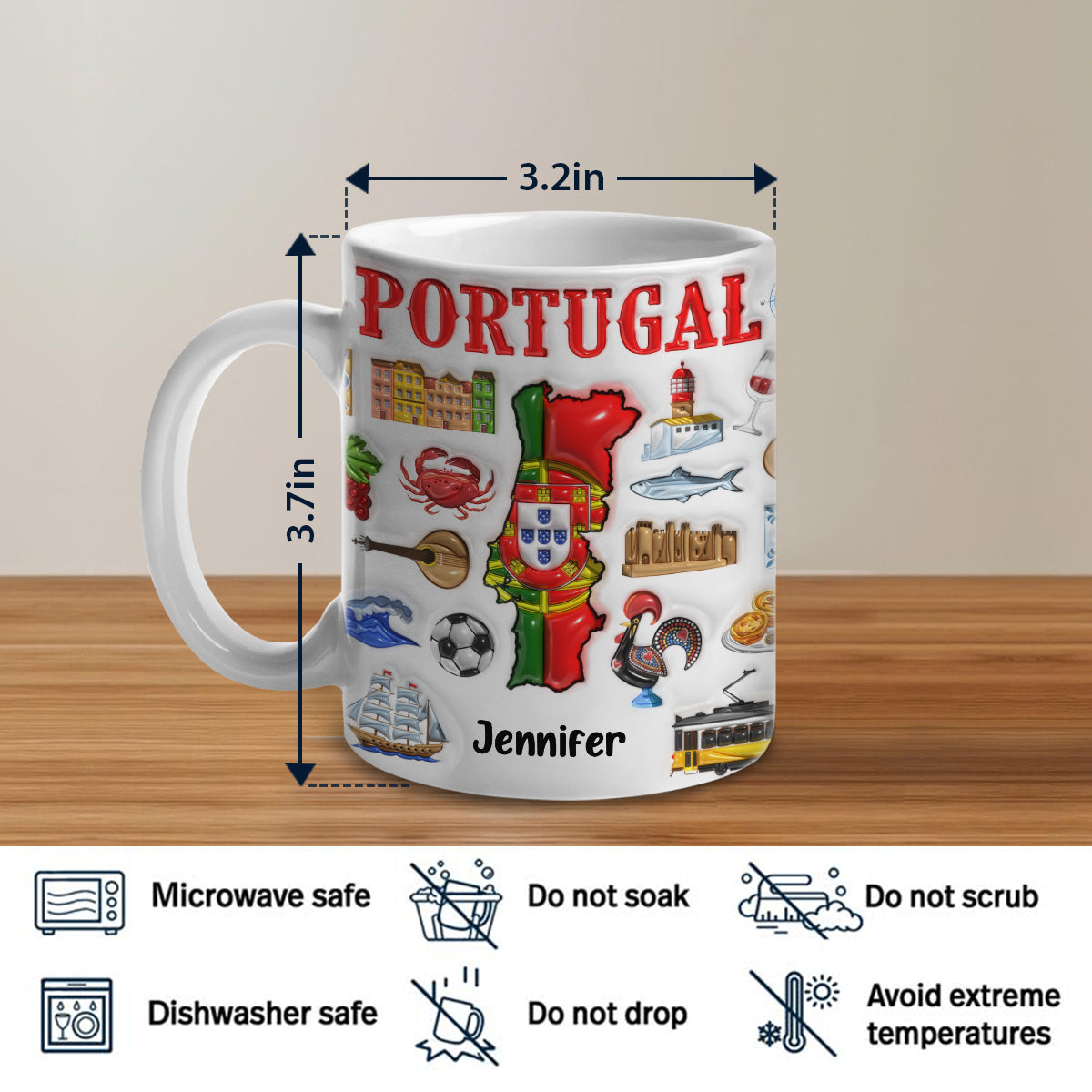 Custom Portugal Coffee Mug Cup With Your Name