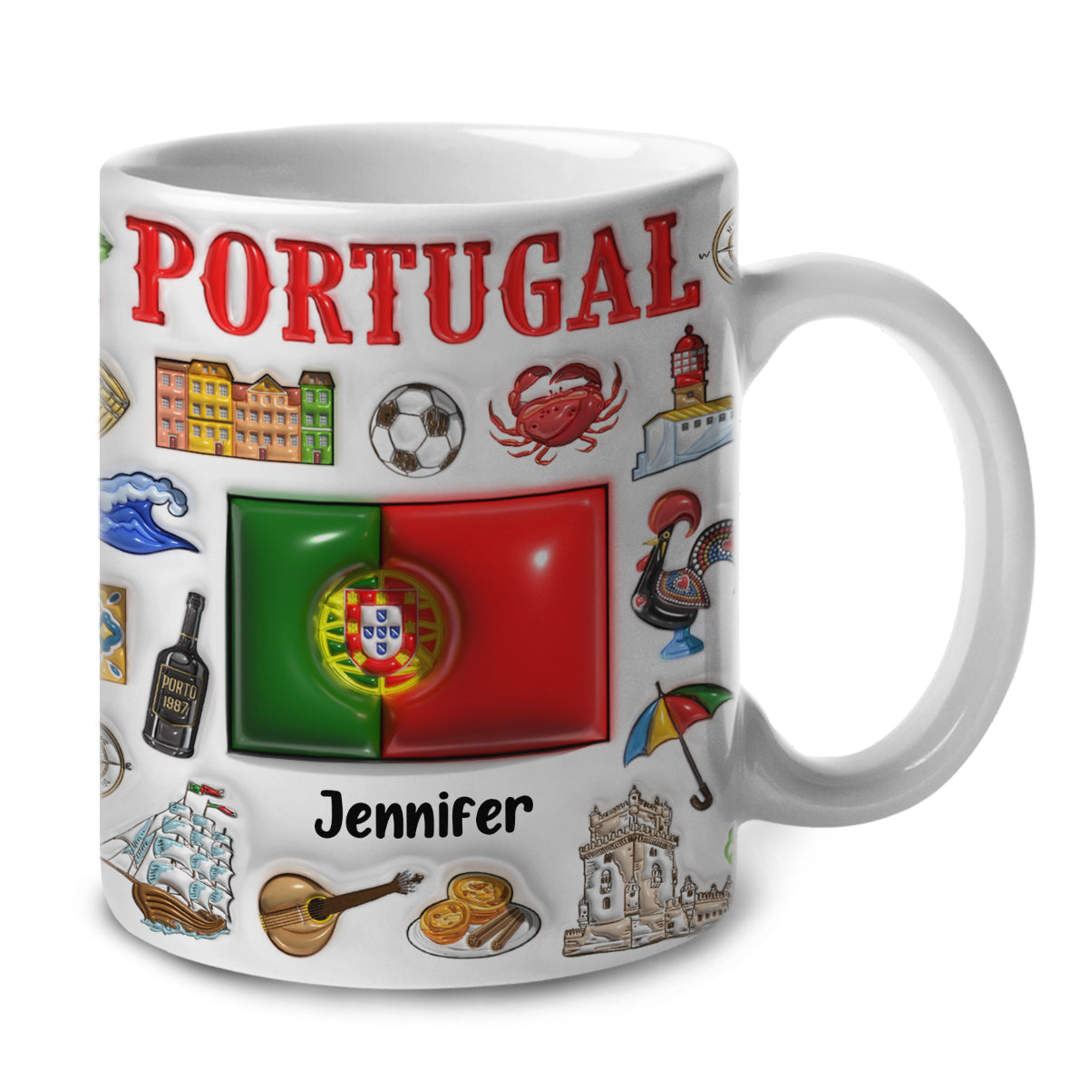 Custom Portugal Coffee Mug Cup With Your Name v2