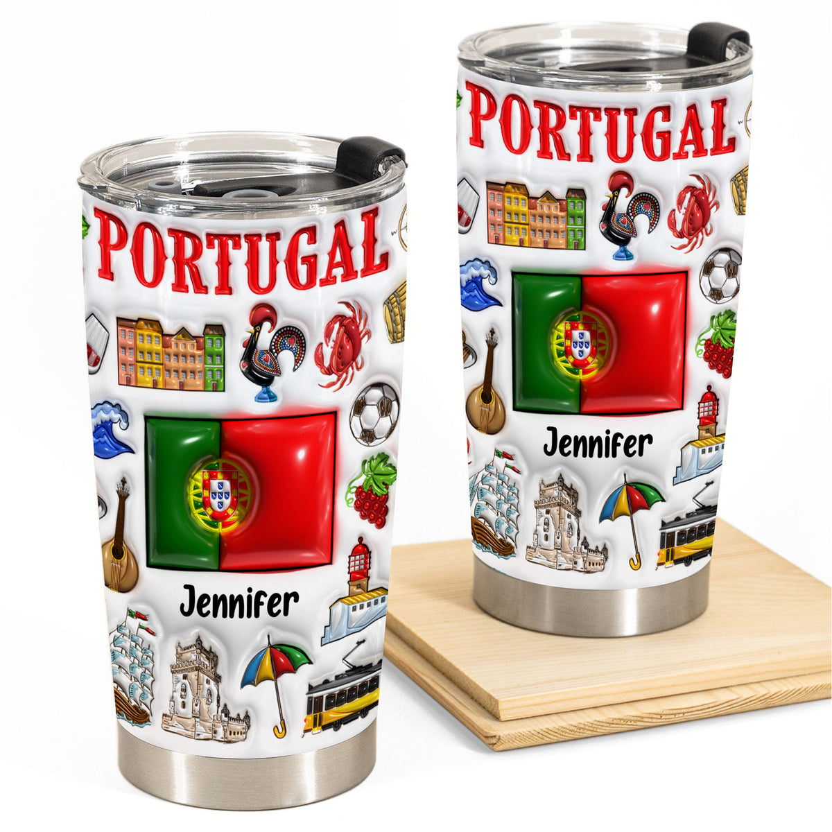 Custom Portugal Tumbler Cup With Your Name