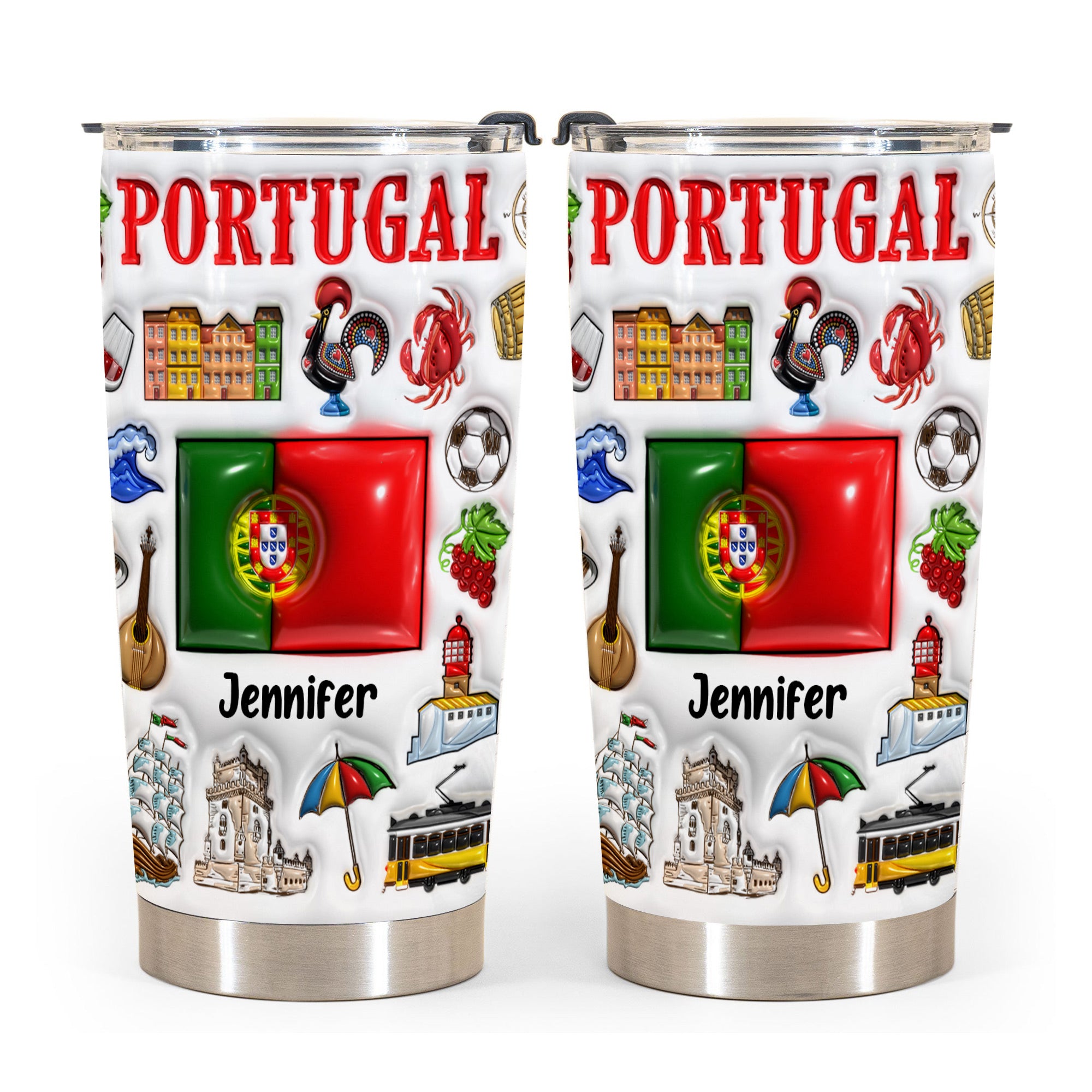 Custom Portugal Tumbler Cup With Your Name