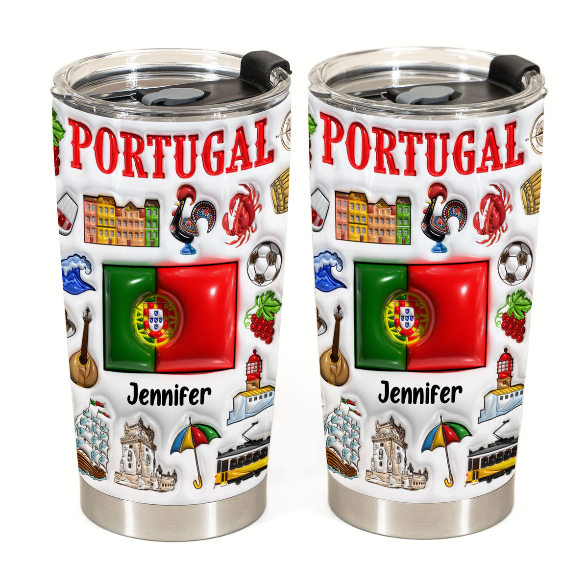 Custom Portugal Tumbler Cup With Your Name
