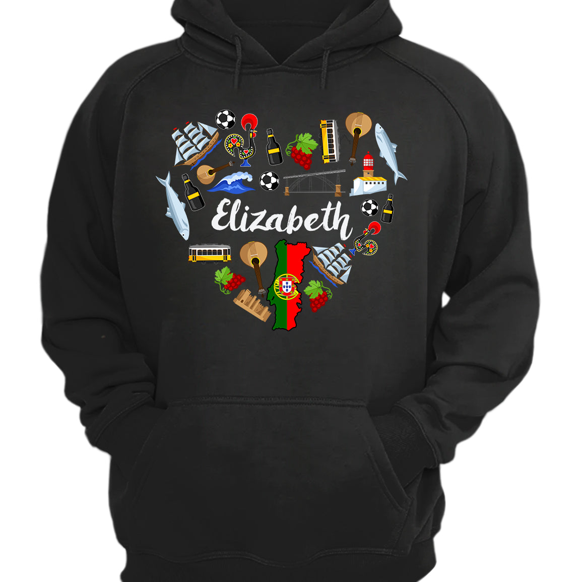 Custom Portugal Heart T-shirt With Your Name