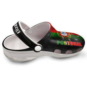 Portugal Personalized Clogs Shoes With A Half Flag