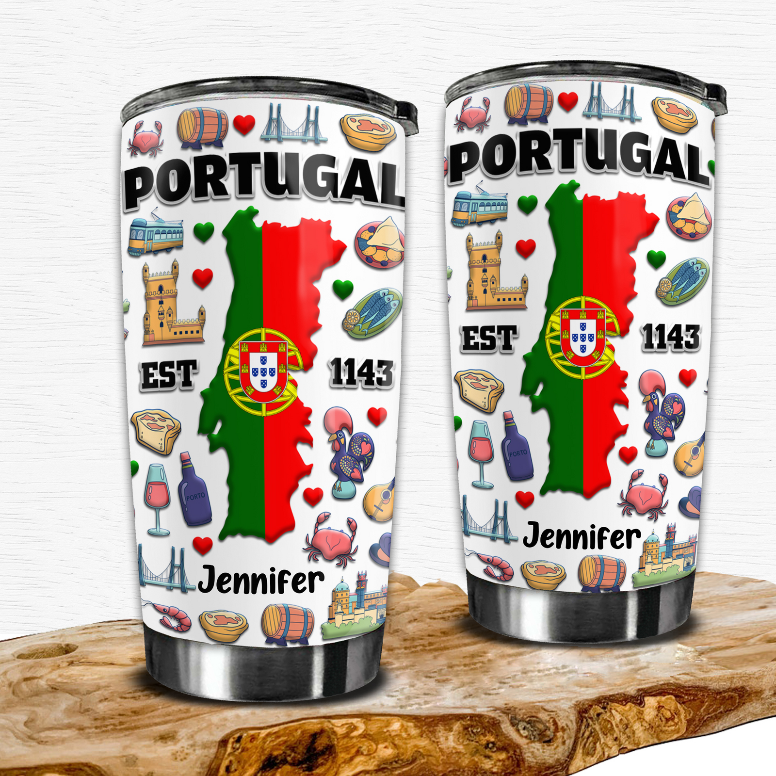 Custom Portugal EST 1143 Tumbler Cup With Your Name