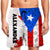 Puerto Rico Half Flag With Grunge Brush Men's Personalized Beach Shorts