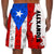 Puerto Rico Half Flag With Grunge Brush Men's Personalized Beach Shorts