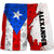 Puerto Rico Half Flag With Grunge Brush Men's Personalized Beach Shorts