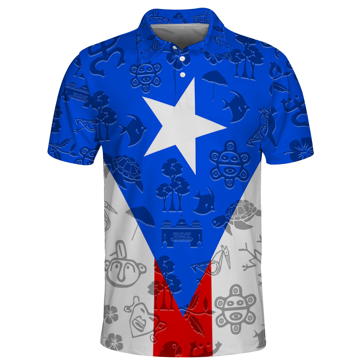 Puerto Rico Polo Shirt With Cultural Flag