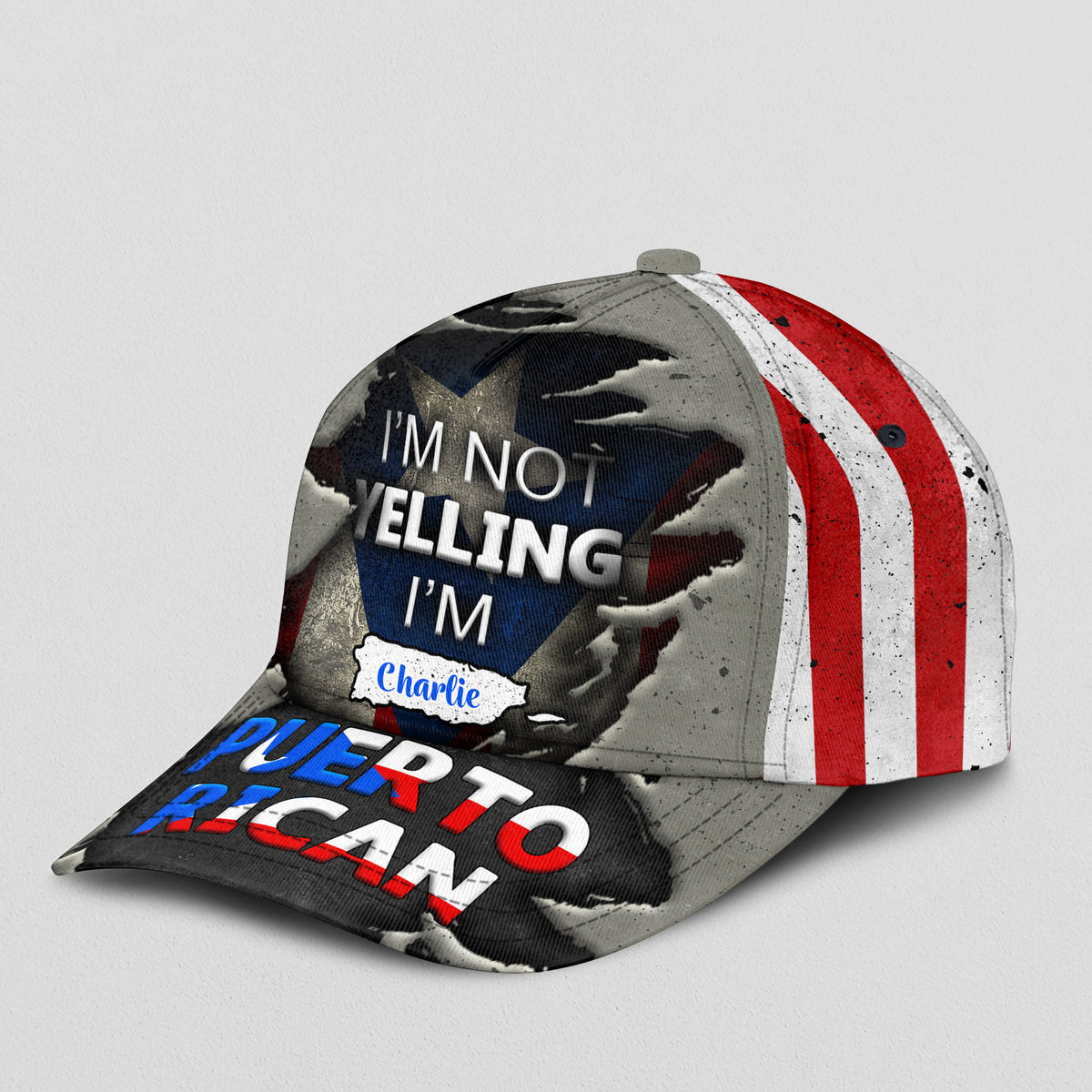 Custom I'm Not Yelling I'm Puerto Rican Classic Cap With Your Name