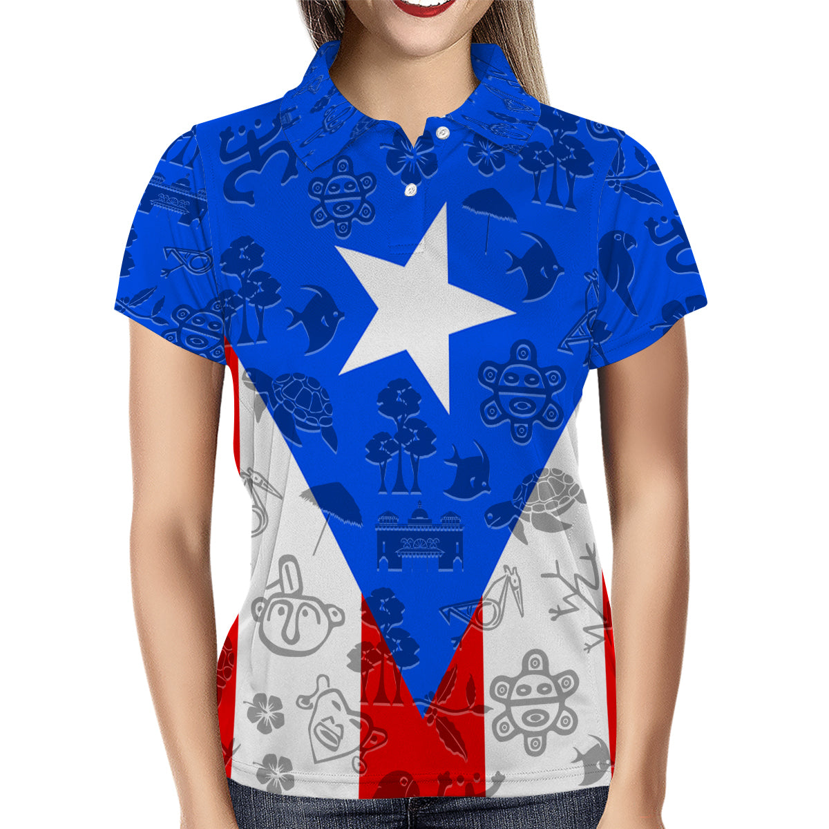 Puerto Rico Polo Shirt With Cultural Flag