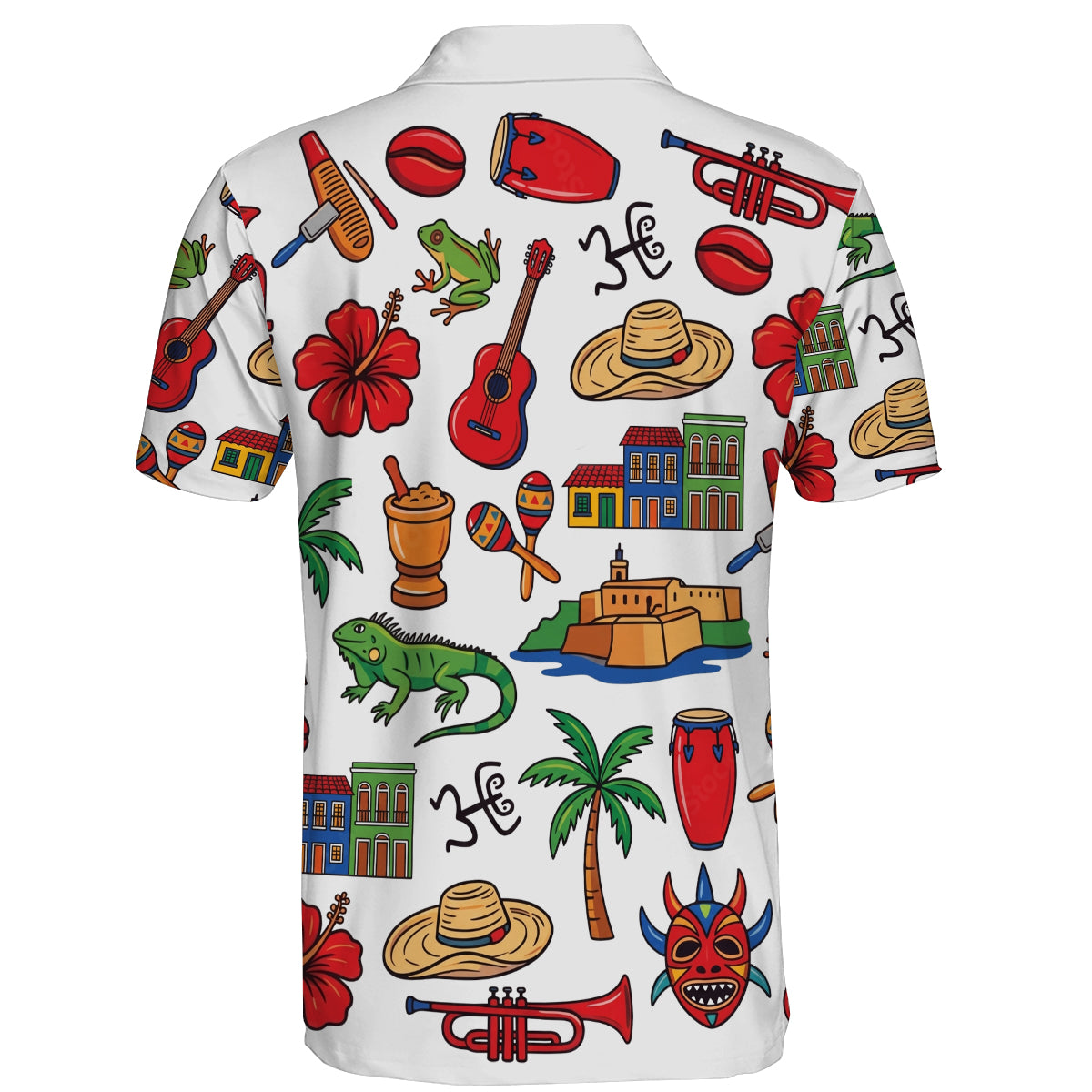 Puerto Rico Flag With Symbols Polo Shirt