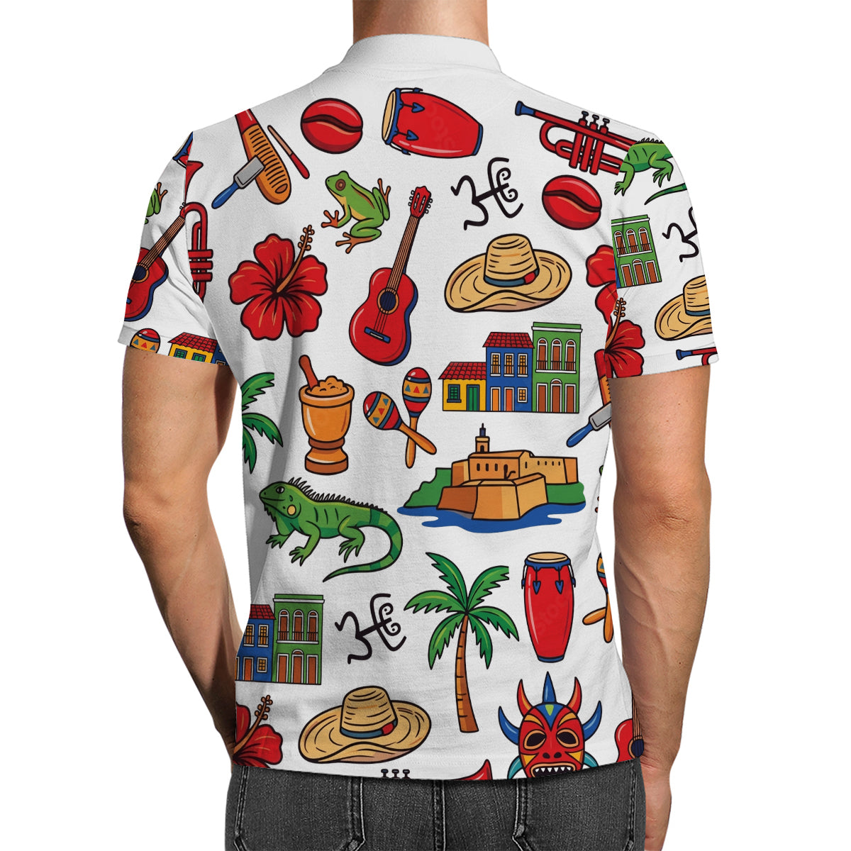 Puerto Rico Flag With Symbols Polo Shirt