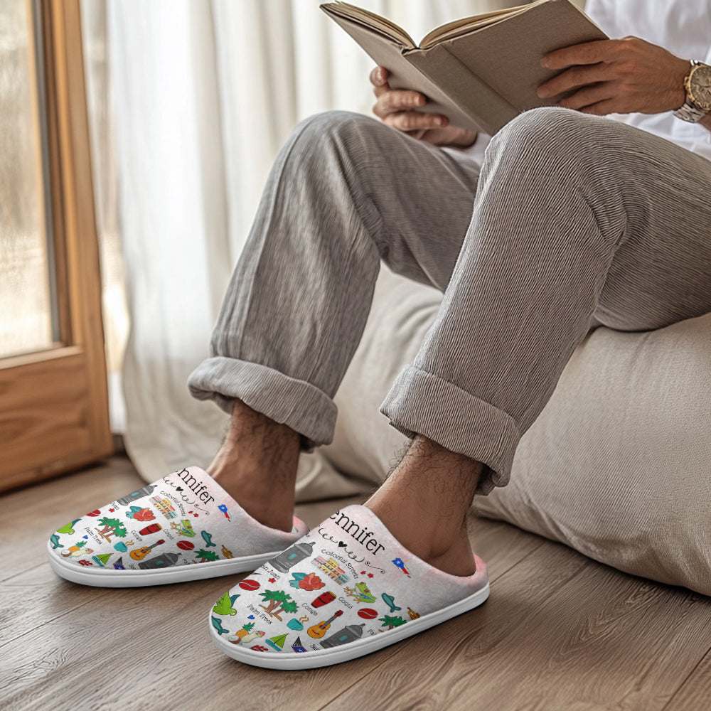 Puerto Rico Customized Slippers With Symbols, Cities, Foods