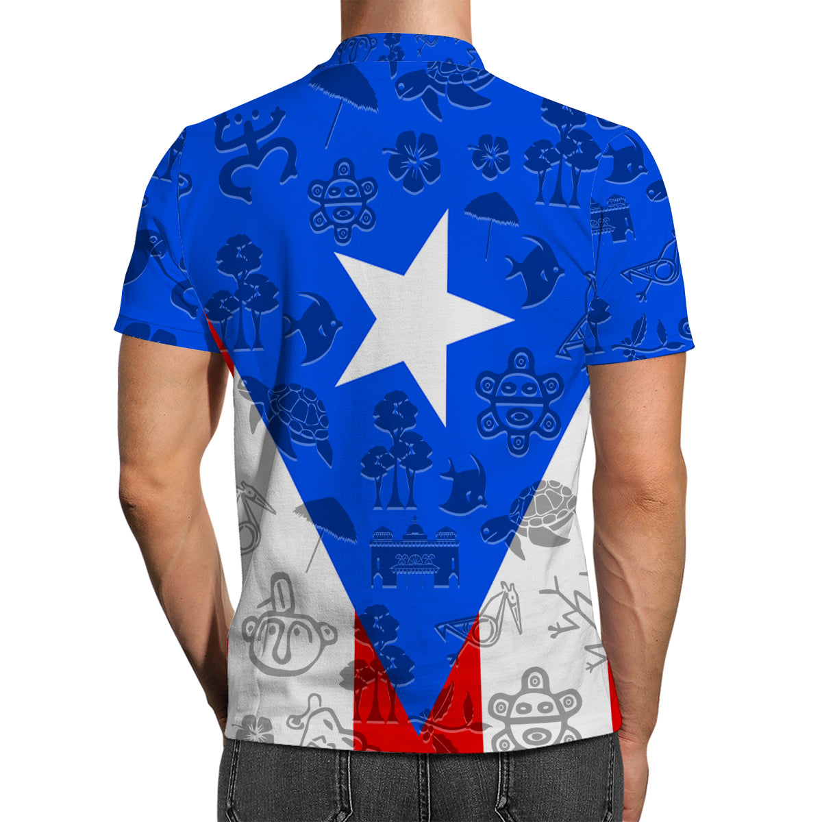 Puerto Rico Polo Shirt With Cultural Flag