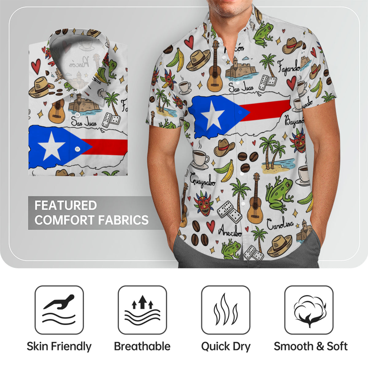 Puerto Rico Hawaiian Shirt For Vacation And Travel Lovers