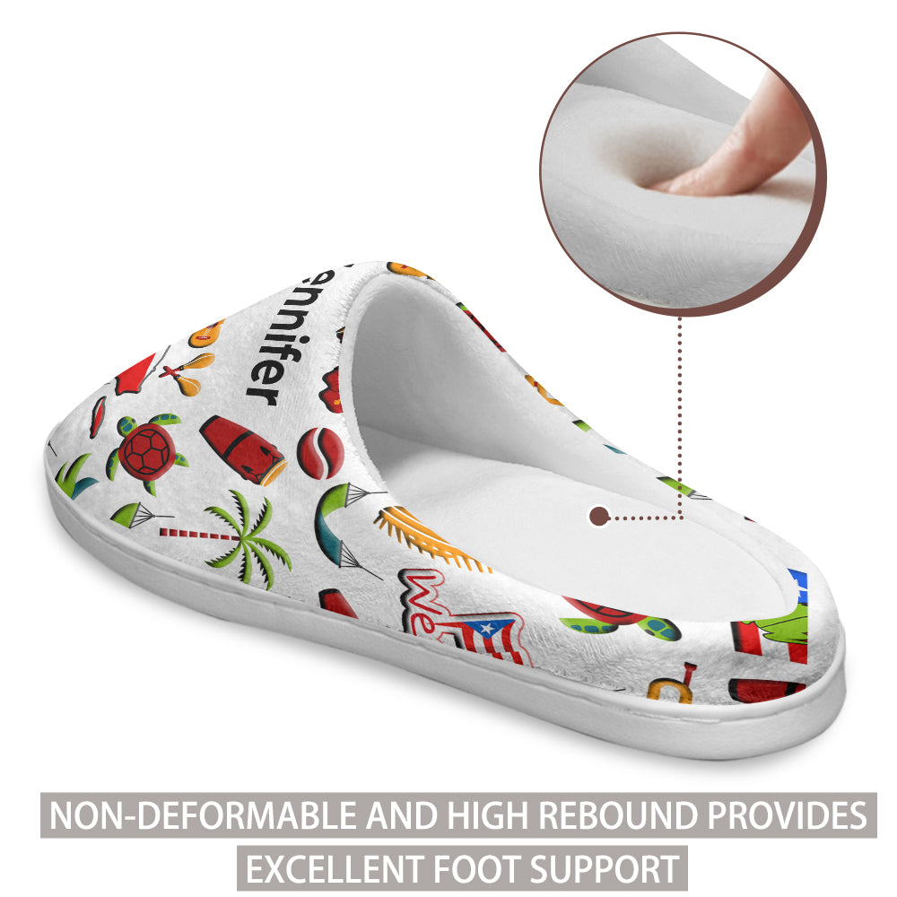 Puerto Rico Customized Slippers With Puerto Rican Flag And Symbols