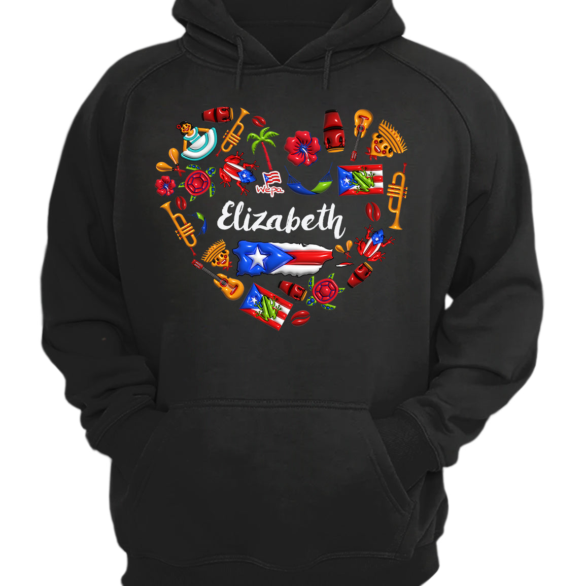 Custom Puerto Rico Heart T-shirt With Your Name v2