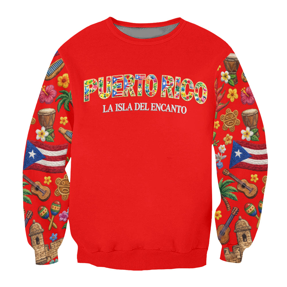 Puerto Rico La Isla Del Encanto Symbols Sweatshirt