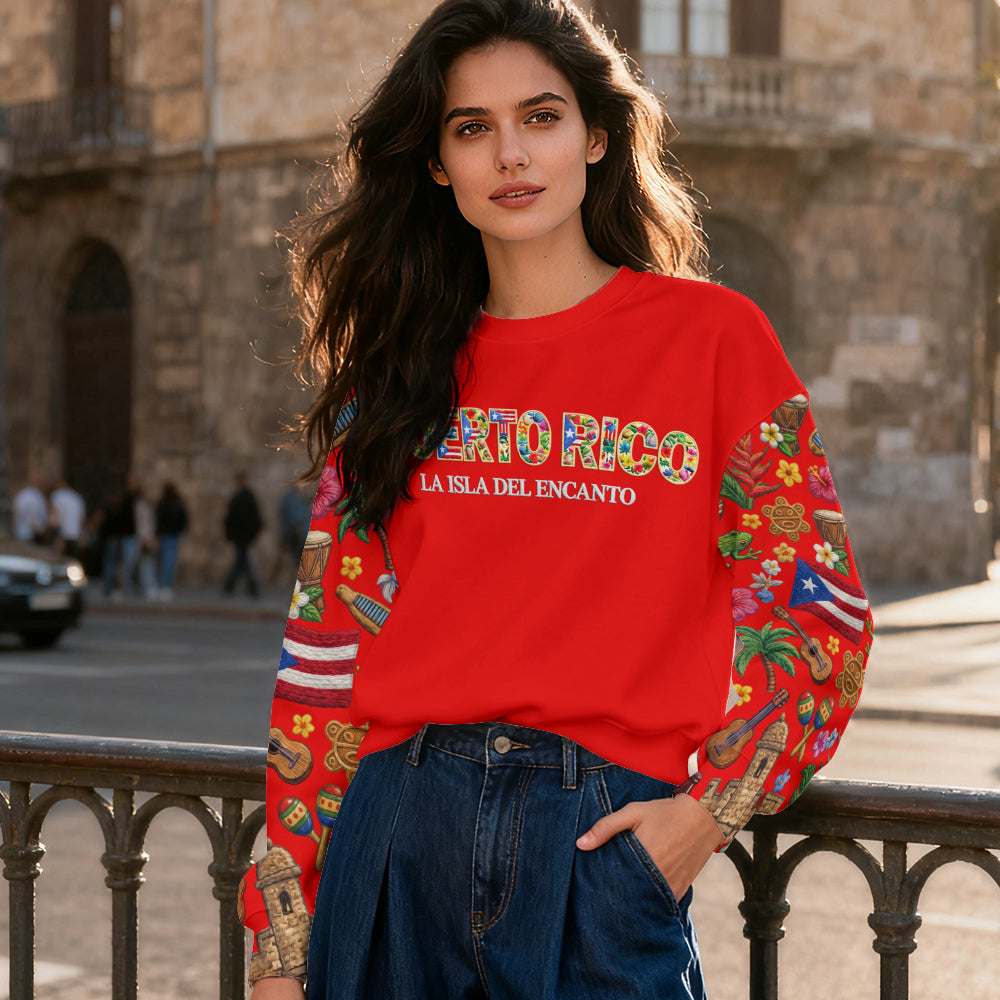 Puerto Rico La Isla Del Encanto Symbols Sweatshirt
