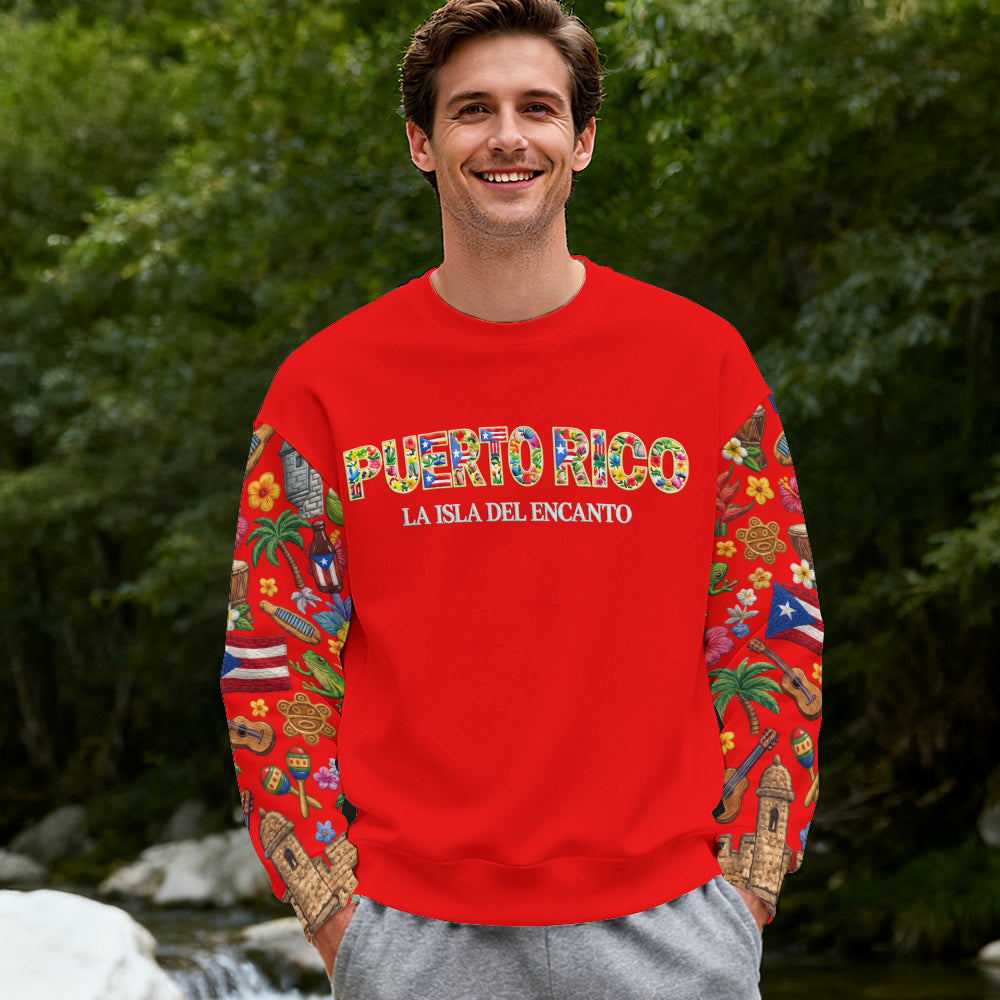 Puerto Rico La Isla Del Encanto Symbols Sweatshirt