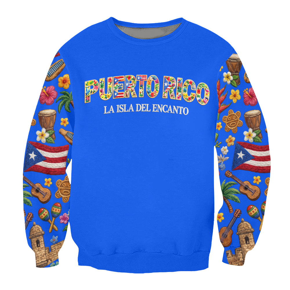 Puerto Rico La Isla Del Encanto Symbols Sweatshirt