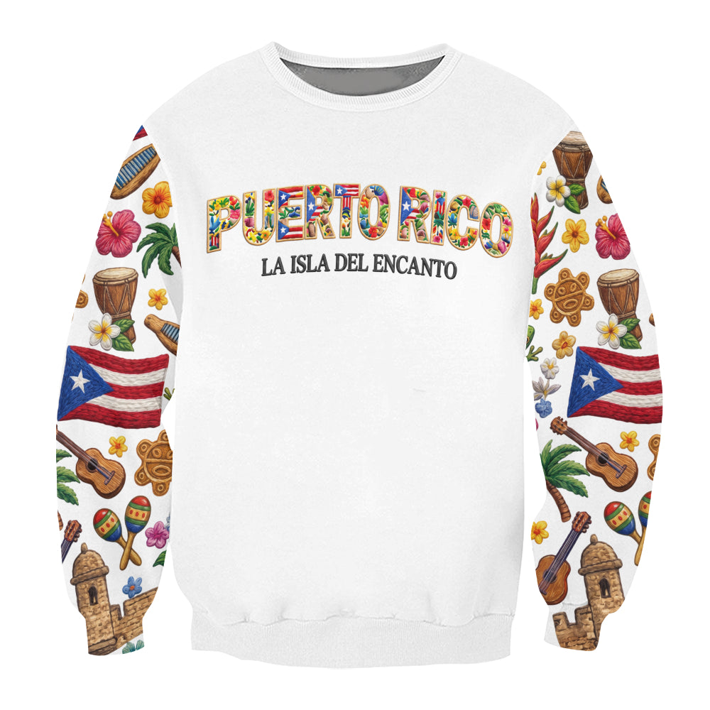 Puerto Rico La Isla Del Encanto Symbols Sweatshirt