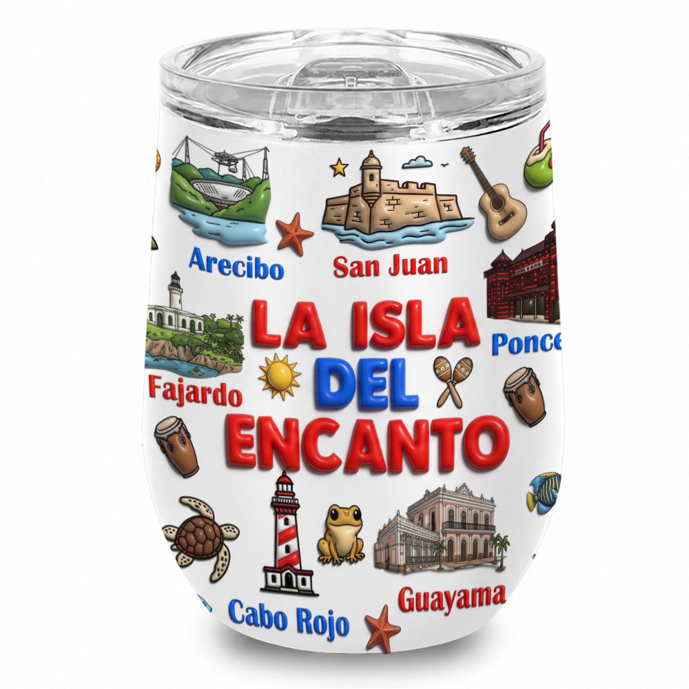 Puerto Rico La Isla Del Encanto Symbols Tumbler