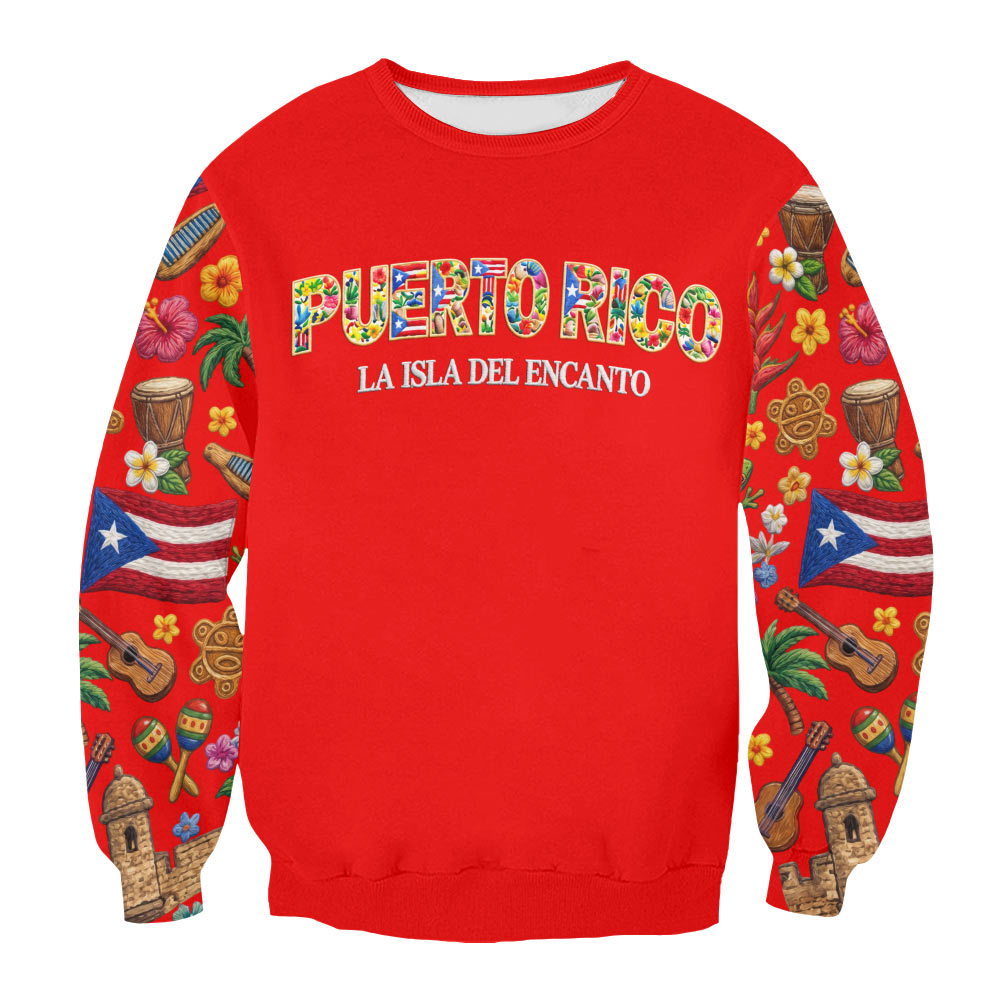 Puerto Rico La Isla Del Encanto Symbols Sweatshirt