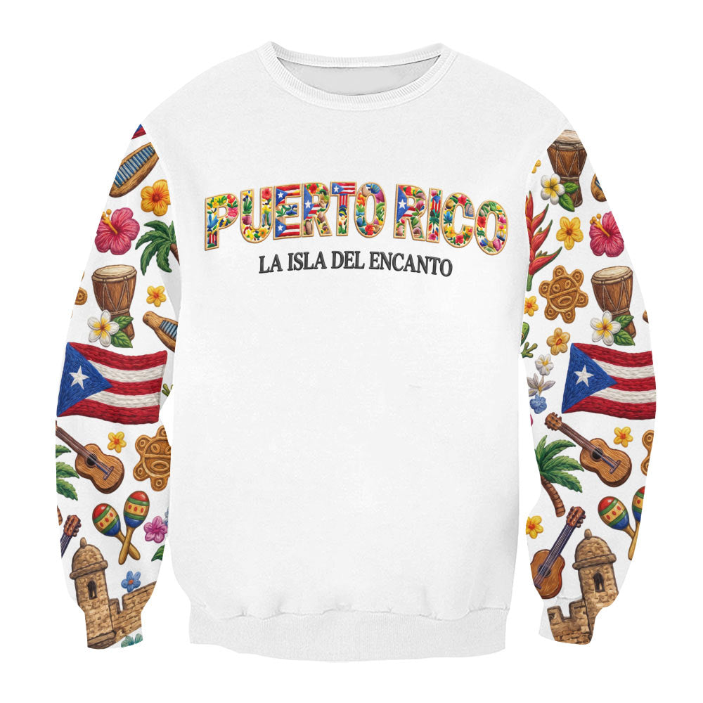 Puerto Rico La Isla Del Encanto Symbols Sweatshirt