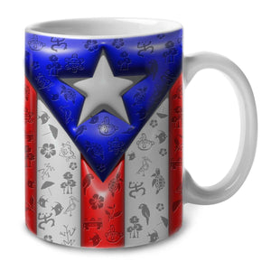 Puerto Rico Flag 3D Inflated Effect Coffee Mug