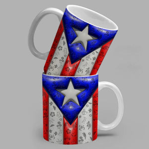Puerto Rico Flag 3D Inflated Effect Coffee Mug