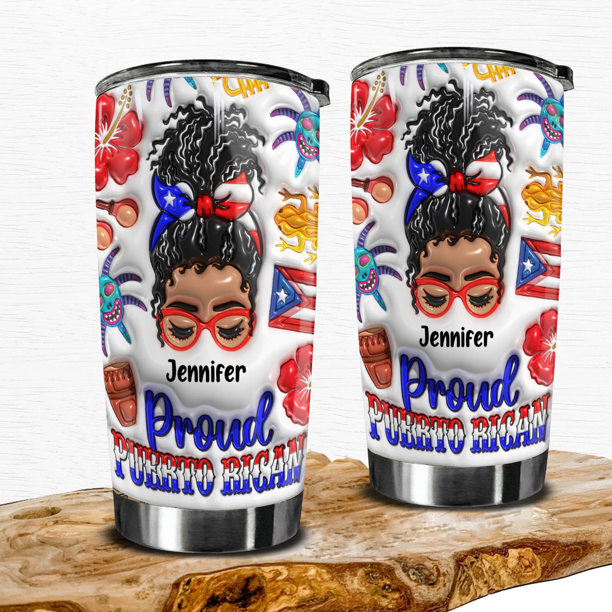Proud Puerto Rican Personalized Tumbler With Your Name