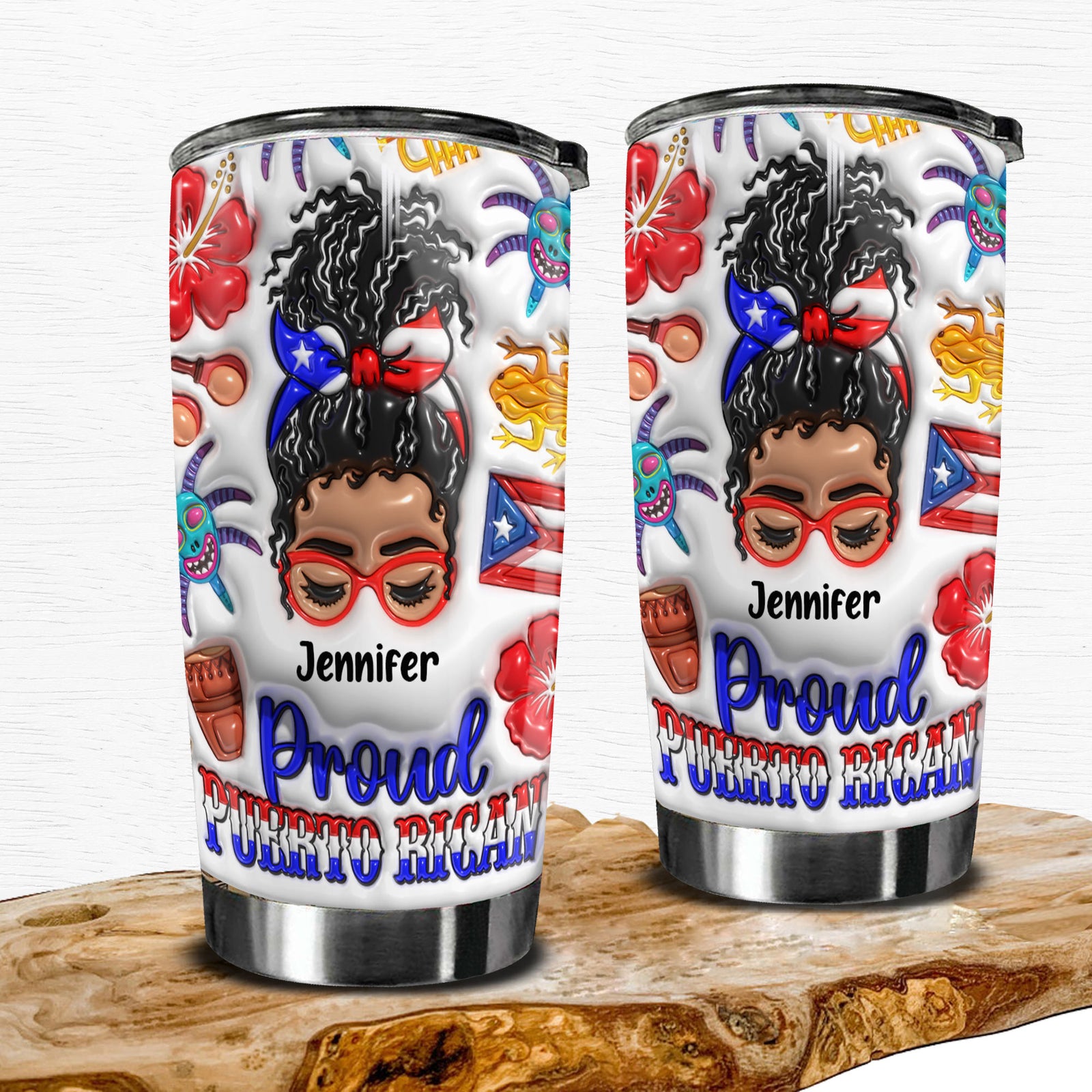 Proud Puerto Rican Personalized Tumbler With Your Name