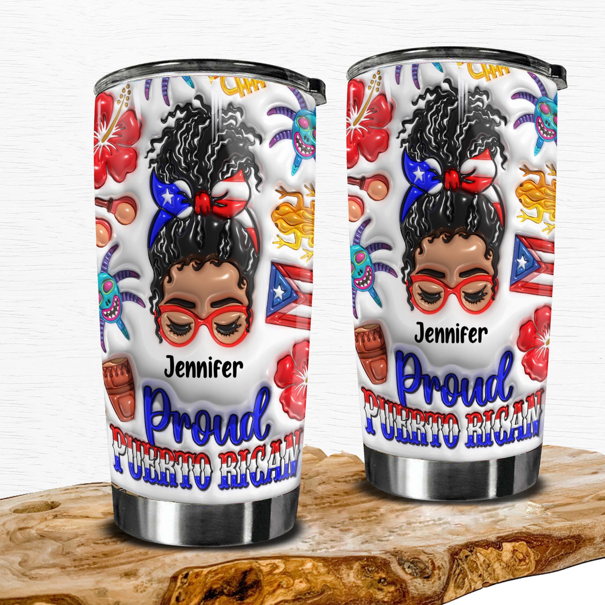 Proud Puerto Rican Personalized Tumbler With Your Name
