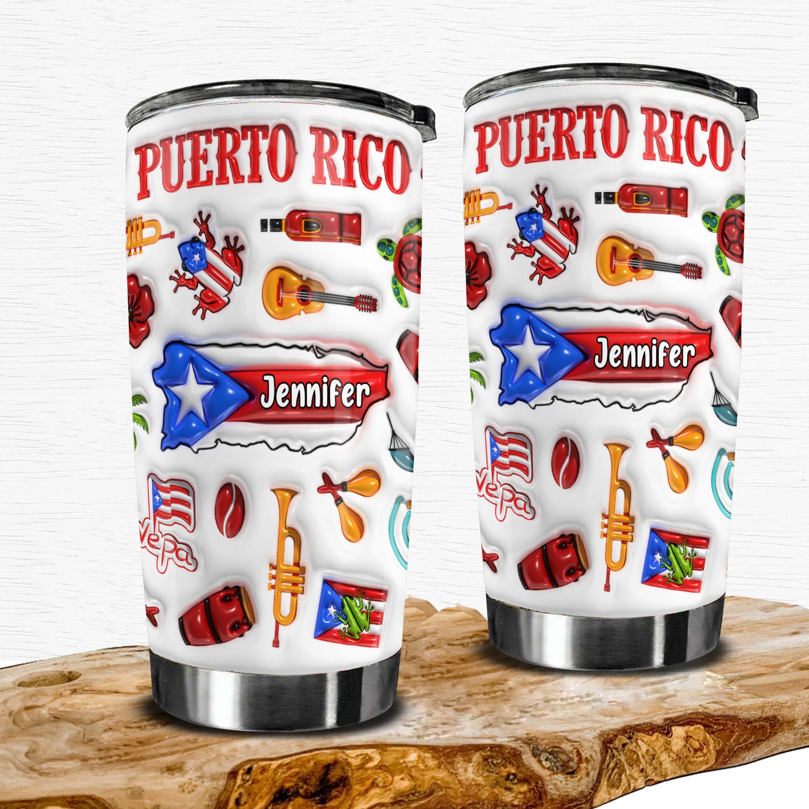 Custom Puerto Rico Tumbler Cup With Your Name