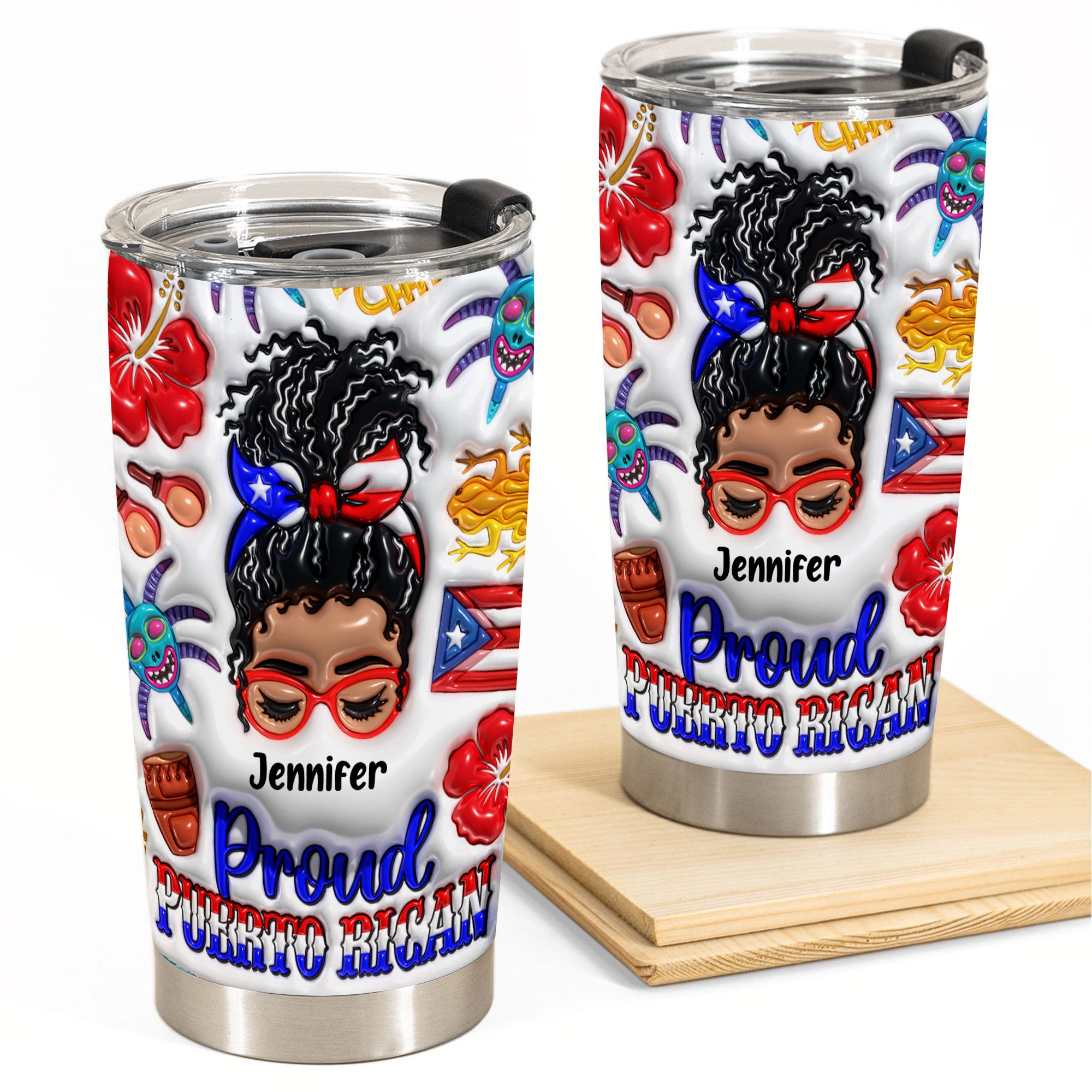 Proud Puerto Rican Personalized Tumbler With Your Name
