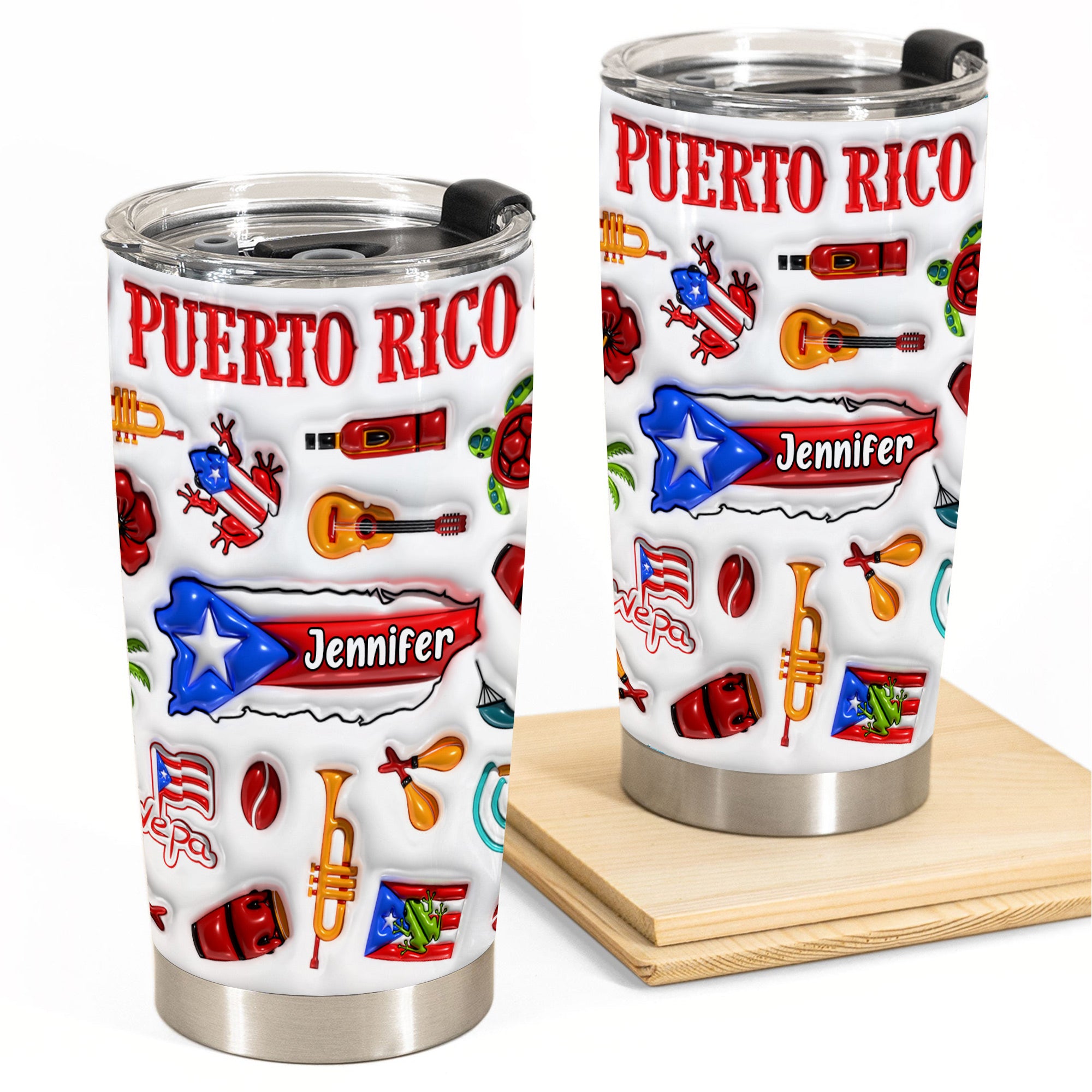 Custom Puerto Rico Tumbler Cup With Your Name