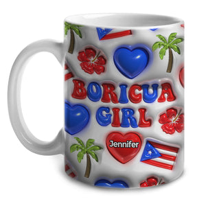 Custom Puerto Rico Boricua Girl 11 Oz Mug