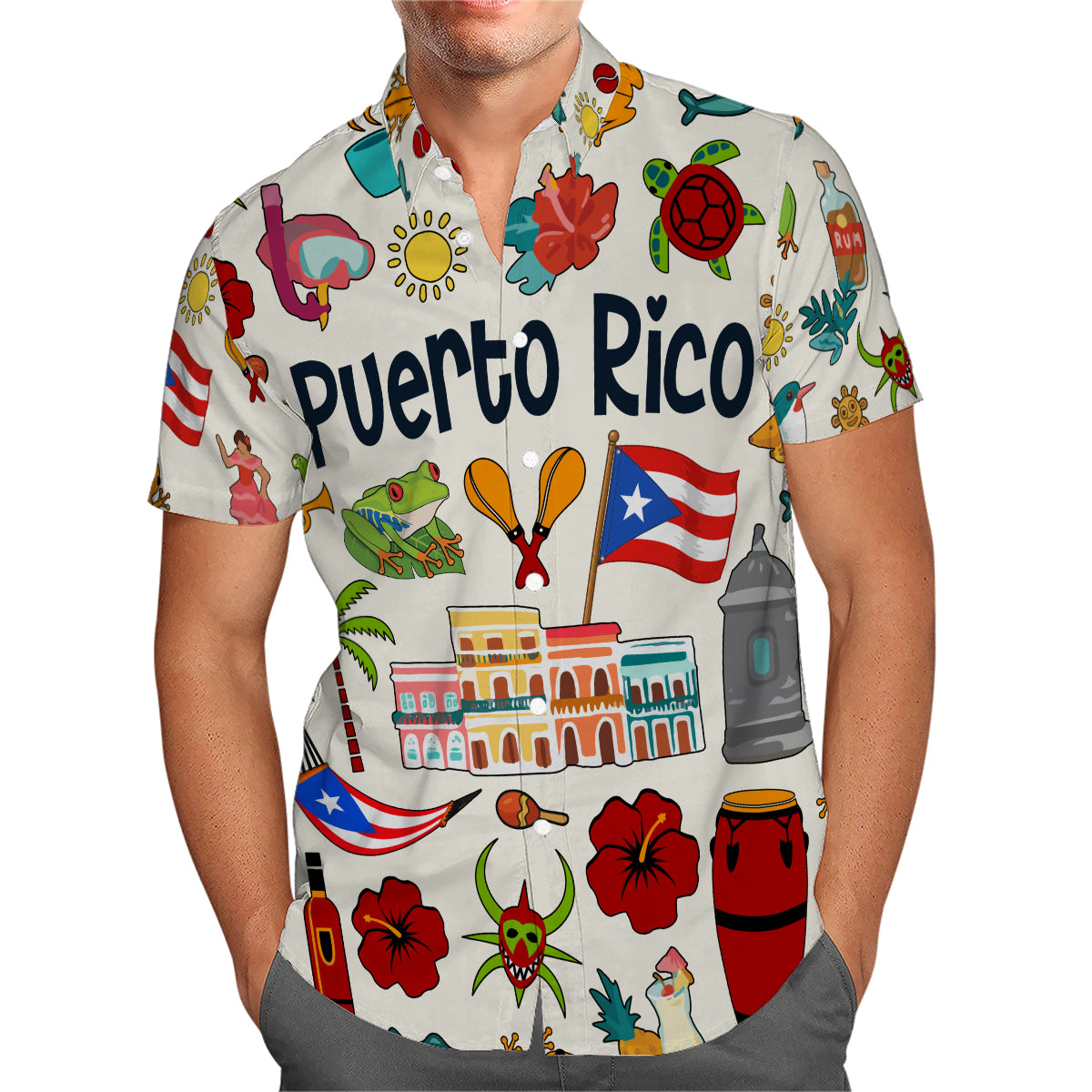 Puerto Rico Hawaiian Shirt For Vacation And Travel Lovers