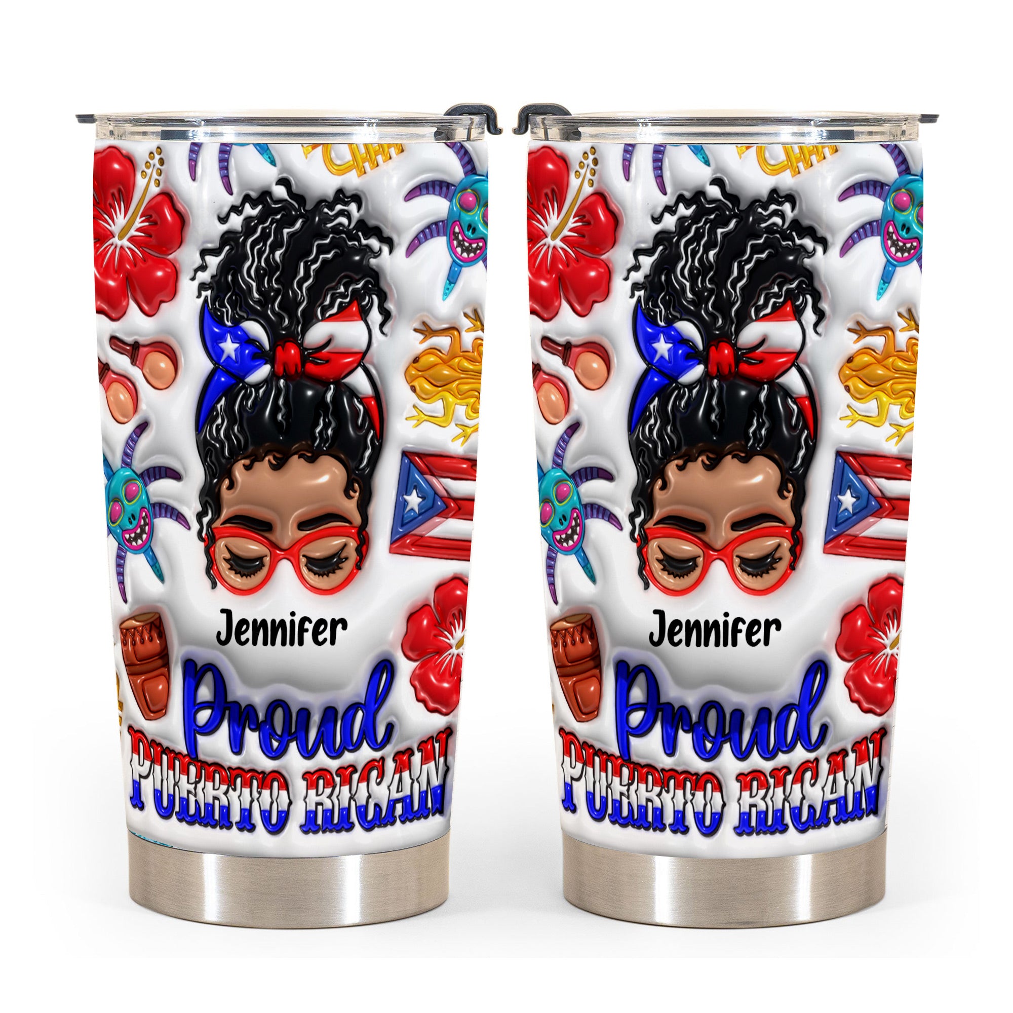 Proud Puerto Rican Personalized Tumbler With Your Name