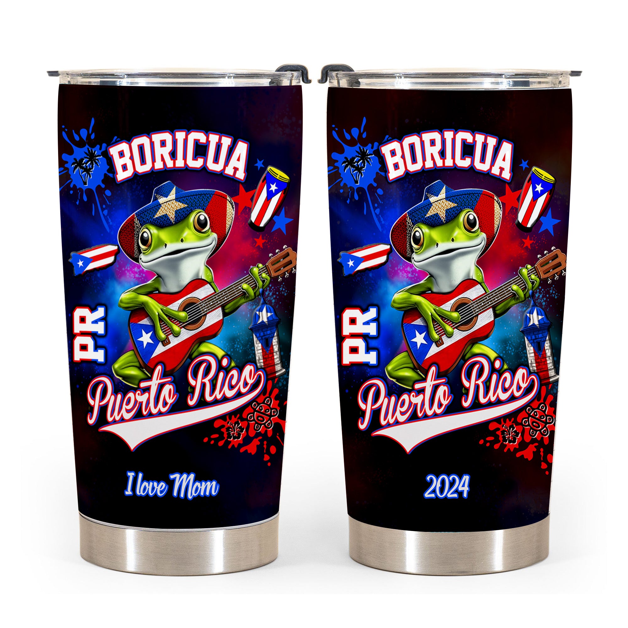 Custom Puerto Rico Boricua Tumbler With Many Symbols