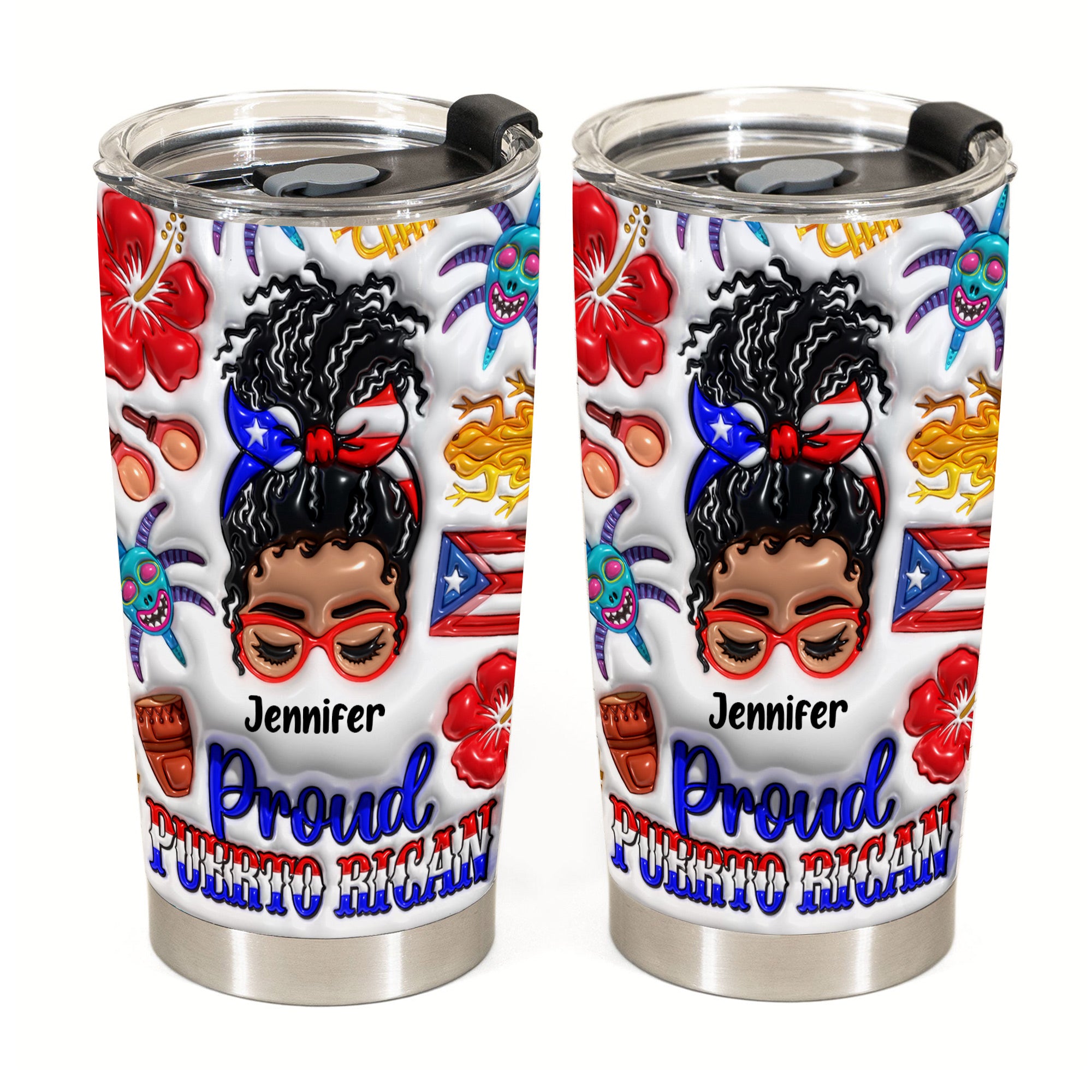 Proud Puerto Rican Personalized Tumbler With Your Name