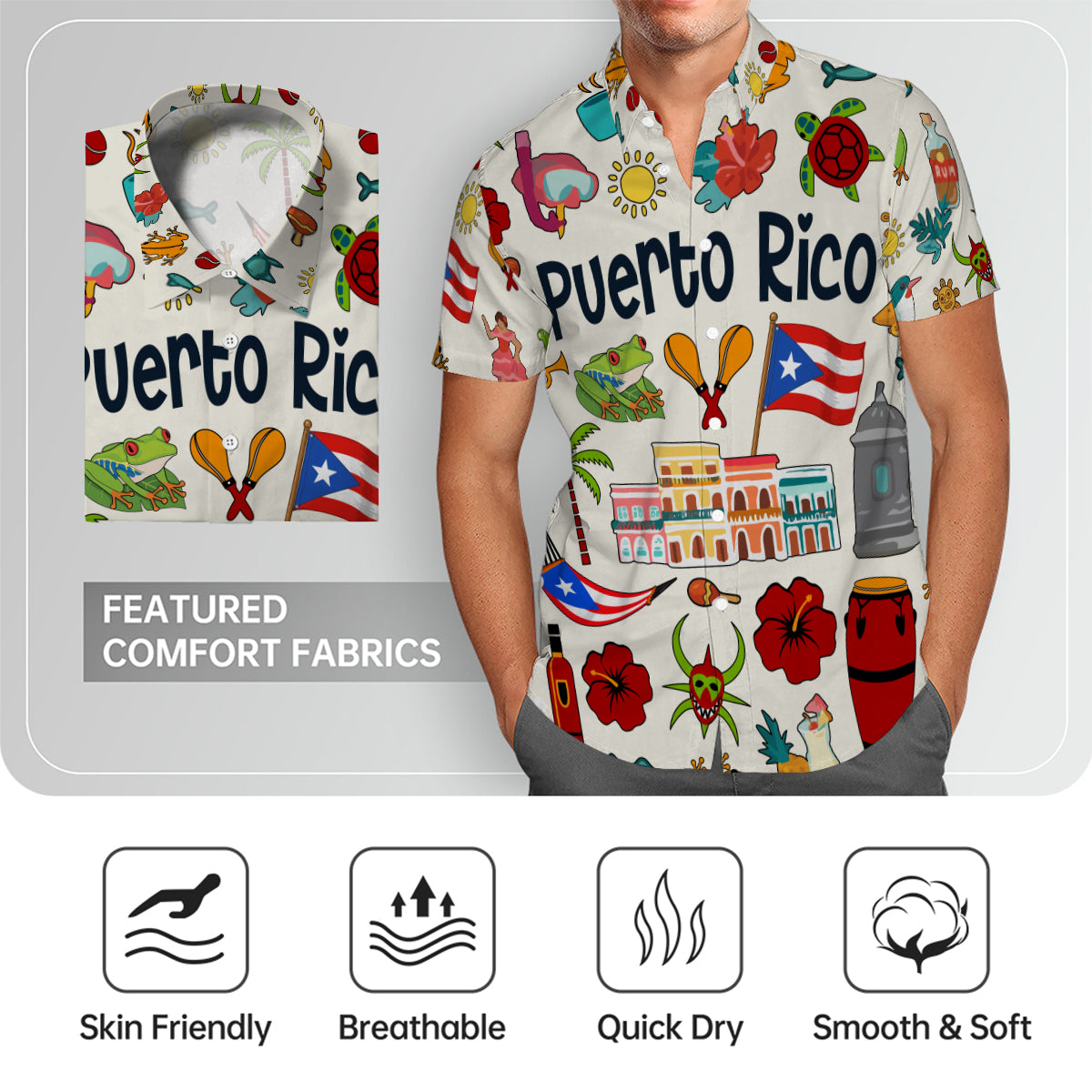Puerto Rico Hawaiian Shirt For Vacation And Travel Lovers